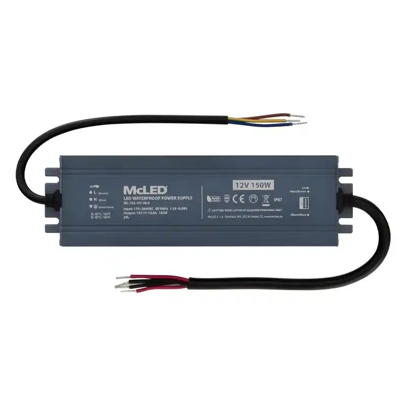 Speciální Cena MCLED ZDROJ NAPÁJ. 150W DC12V 12,5A IP67 HLINÍK ML-732.107.39.0