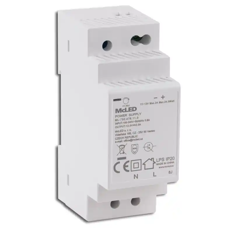 MCLED ZDROJ NAPÁJ. 24W DC12V/2A IP20 NA DIN LIŠTU ML-732.078.11.0 Kup Teď