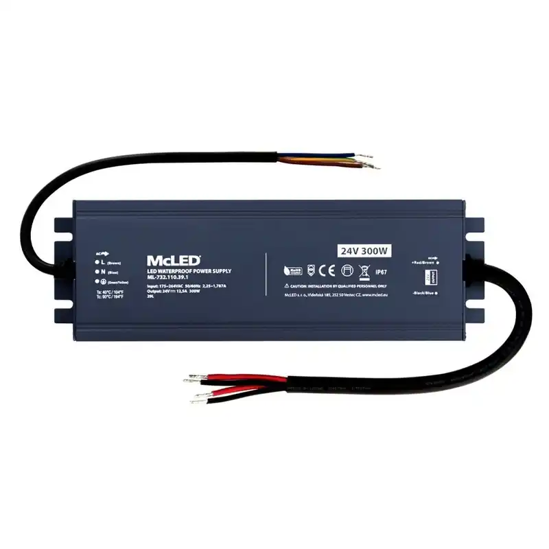 MCLED ZDROJ NAPÁJ. 300W DC24V 12,5A IP67 HLINÍK ML-732.110.39.1 Must-Have