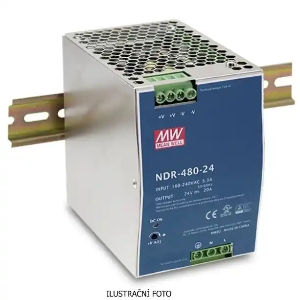 Oblíbený MEAN WELL ZDROJ AC/DC NA DIN LIŠTU NDR-480-48 480W VSTUP 90-264V AC, 127-370V DC VÝSTUP 48V 0-10A 92503