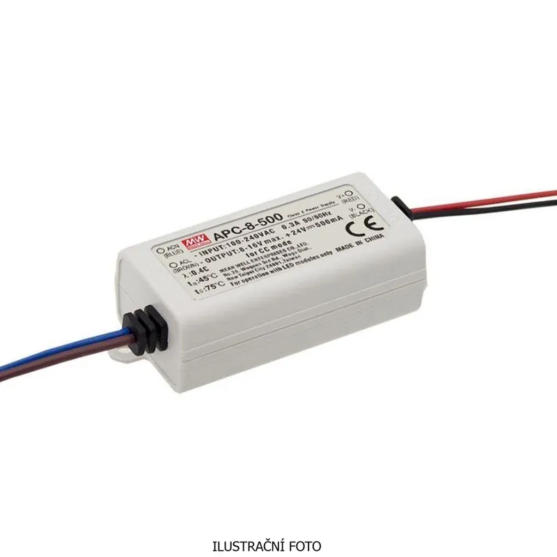 MEAN WELL ZDROJ PRO LED APC-8-700 8W VSTUP 90-264V AC, 127-370V DC VÝSTUP 700MA 6-11V 92551 Vrácení Zdarma