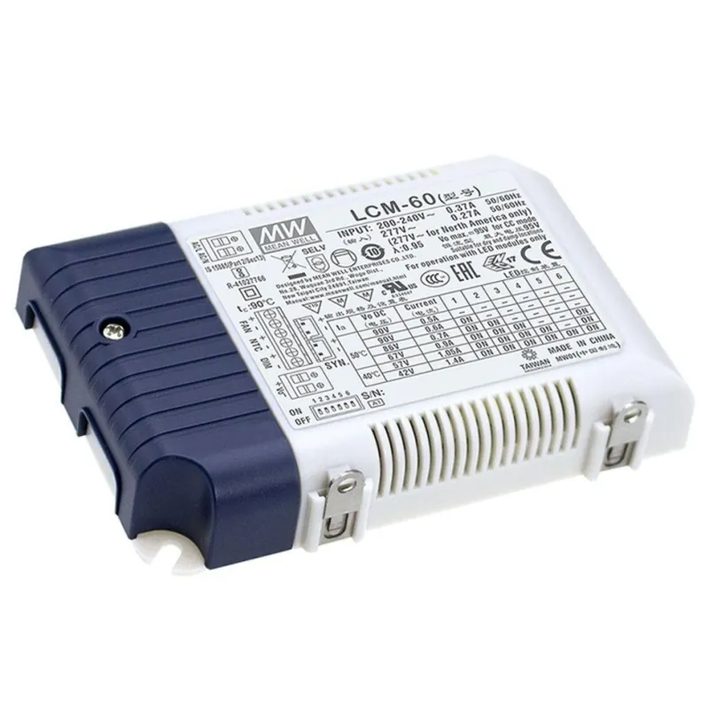 Top Prodej MEAN WELL ZDROJ PRO LED LCM-60 60W VSTUP 180-295V AC, 254-417V DC VÝSTUP 500/600/700/900/1050/1400MA 2-42V/2-90V 91742