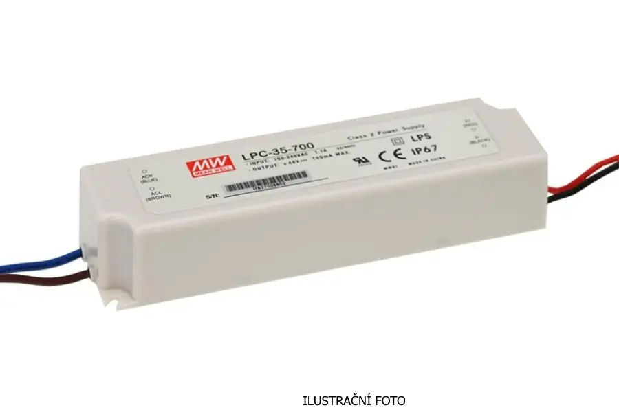 Koupit Online MEAN WELL ZDROJ PRO LED LPC-35-1050 31W VSTUP 90-264V AC, 127-370V DC VÝSTUP 1050MA 9-30V 11592