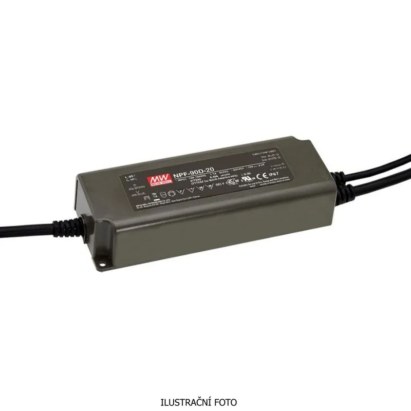 MEAN WELL ZDROJ PRO LED NPF-90D-24 90W VSTUP 90-305V AC, 127-431V DC VÝSTUP 24V 3.75A 92613 Autentický