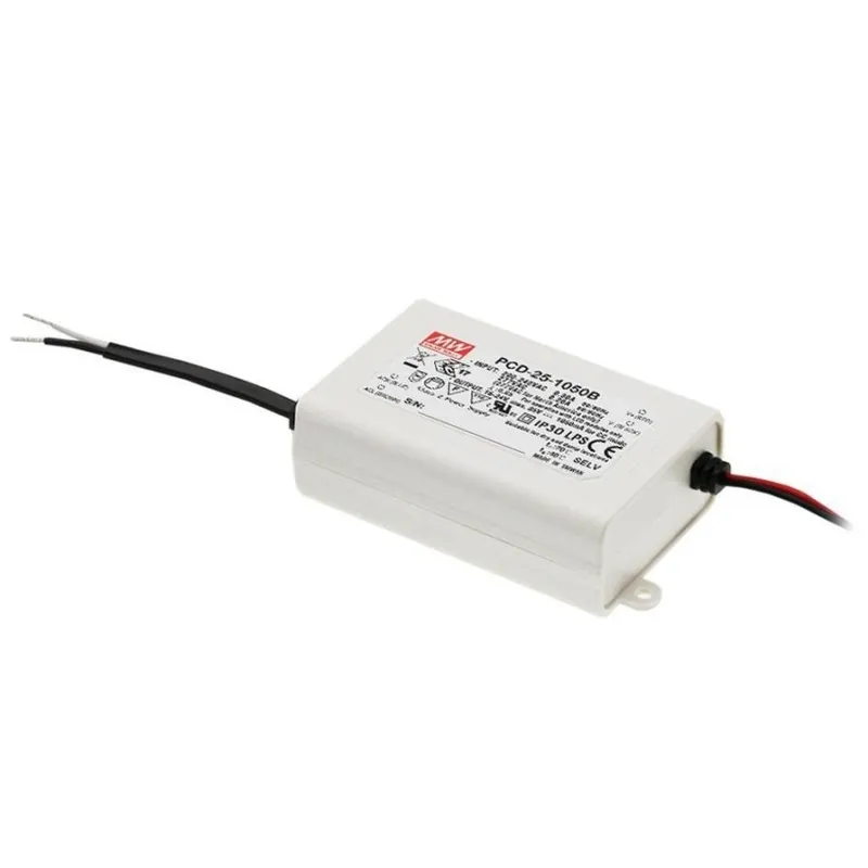 Výhodná Nabídka MEAN WELL ZDROJ PRO LED PCD-25-1050B 25W VSTUP 180-295V AC VÝSTUP 1050MA 16-24V 90452