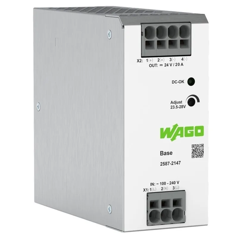 Must-Have WAGO 2587-2147 ZDROJ NAPÁJECÍ BASE 1 FÁZ. 230VAC/24VDC 20A 480W DIODA