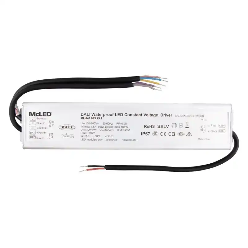 Kup Teď MCLED ZDROJ NAPÁJECÍ 150W DC24V/6,25A IP67 ŘÍZENÍ DALI 0/1-10V A TLAČÍTKO ML-941.023.75.1