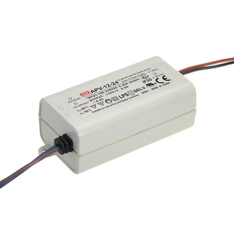 MEAN WELL ZDROJ PRO LED APV-12-24 12W VSTUP 90-264V AC, 127-370V DC VÝSTUP 24V 0-0.5A 91286 Omezená Nabídka