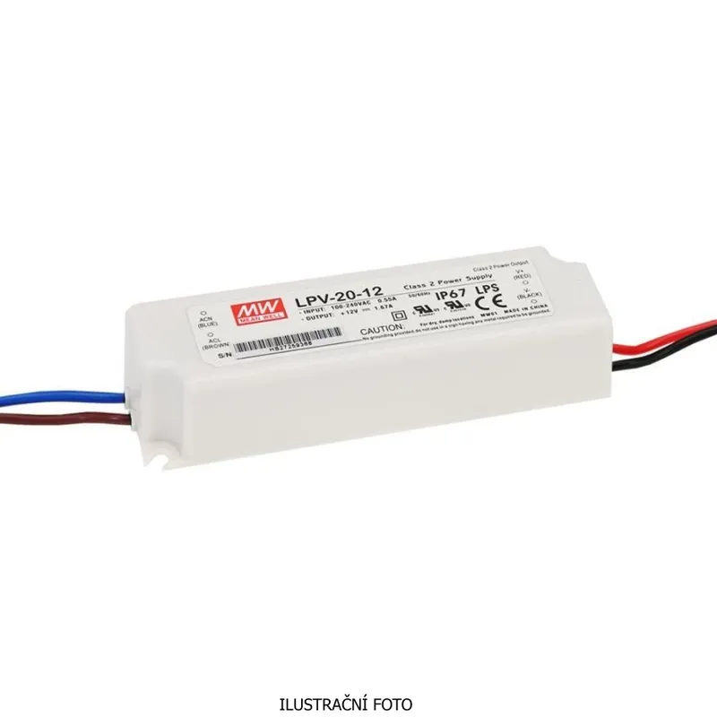 Novinka MEAN WELL ZDROJ PRO LED LPV-20-24 20W VSTUP 90-264V AC, 127-370V DC VÝSTUP 24V 0-0.84A 11564