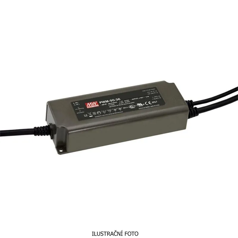 Expresní Doručení MEAN WELL ZDROJ PRO LED PWM-90-24 90W VSTUP 90-305V AC, 127-431V DC VÝSTUP 24V 0-3.75A 92421