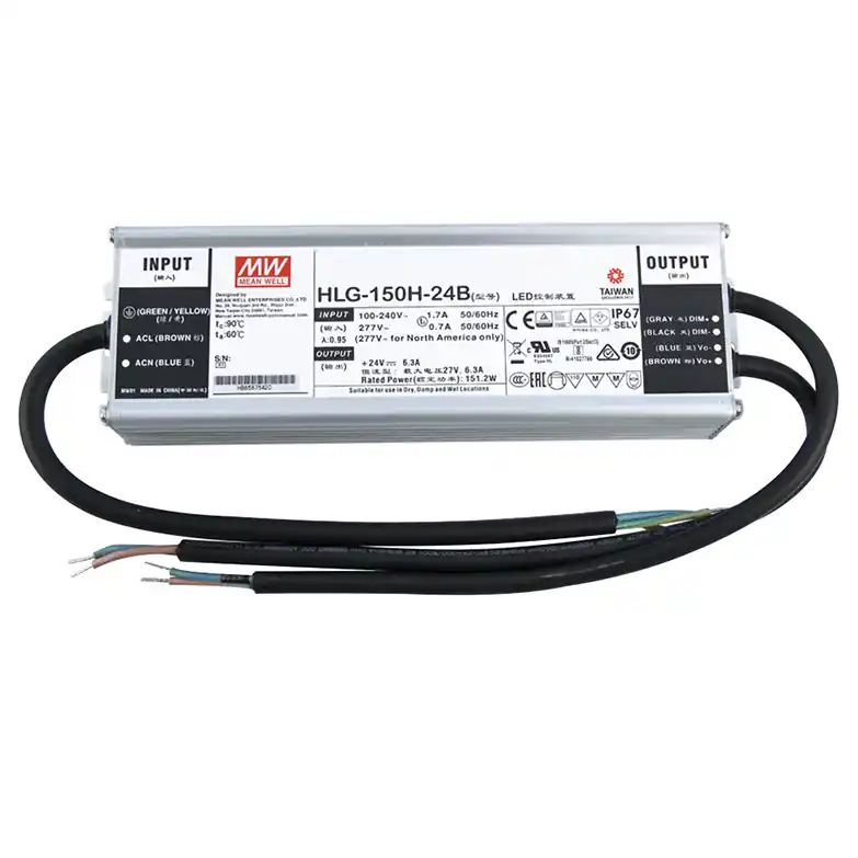Omezená Nabídka MCLED ZDROJ NAPÁJ. 150W DC24V/6,3A IP67 HLG-150H-24B ŘÍZENÍ 1-10V A PWM ML-732.217.58.1