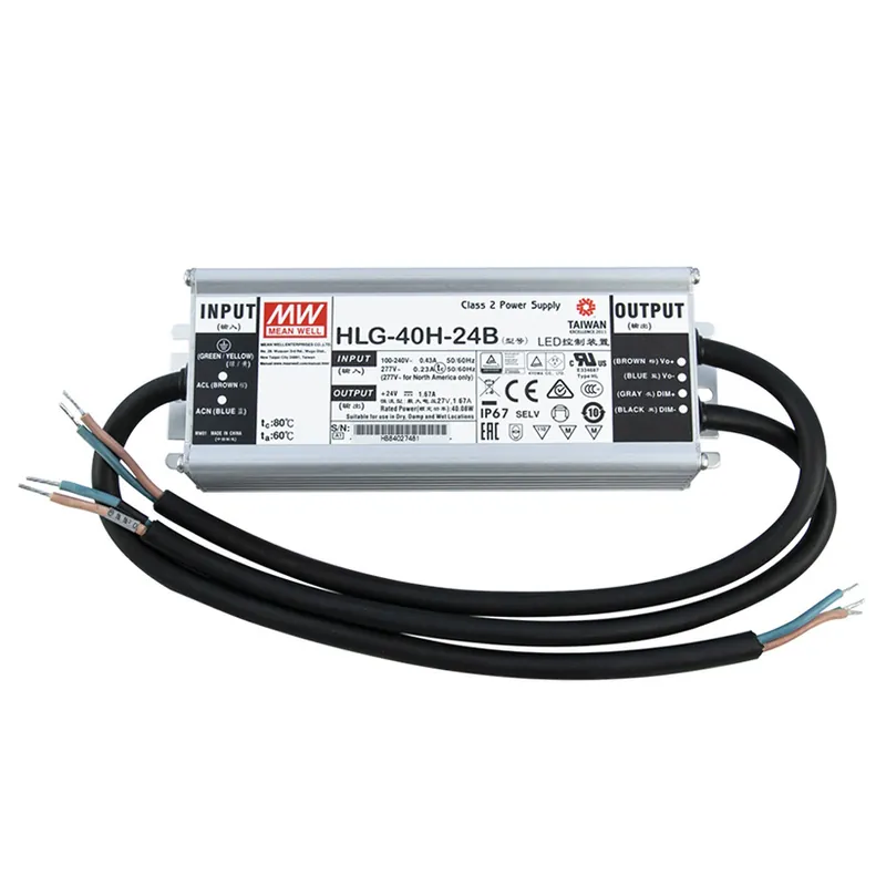 Víkendová Akce MCLED ZDROJ NAPÁJ. 40W DC24V/1,67A IP67 HLG-40H-24B ŘÍZENÍ 1-10V A PWM ML-732.212.58.1