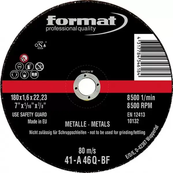 Kotouč řezný rovný na ocel 115x1mm FORMAT Must-Have
