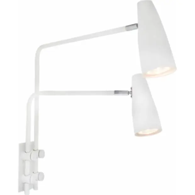 Vrácení Zdarma RAPOS2V SESSAK RAPOS2V Apollo 4300030-5002 - Moderní nástěnná lampa se dvěma stínítky 15W 2 x GU10, bílá Nordlux