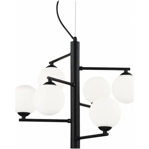 Rychlé Dodání WILK6MU SESSAK WILK6MU Willa K36018-6MU - Elegantní závěsné svítidlo se šesti stínidly 25W, černá Nordlux