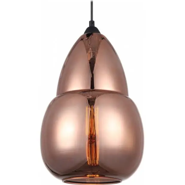 Sezónní Sleva KENKCU SESSAK KENKCU Kenza K23518-1CU - Závěsné skleněné svítidlo s měděným povrchem 40W, měděné sklo Nordlux