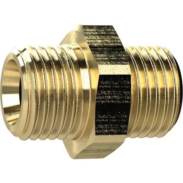 Sleva Dvojitá vsuvka, mosaz vnější závit G3/8"xG3/8" SW19mm RIEGLER