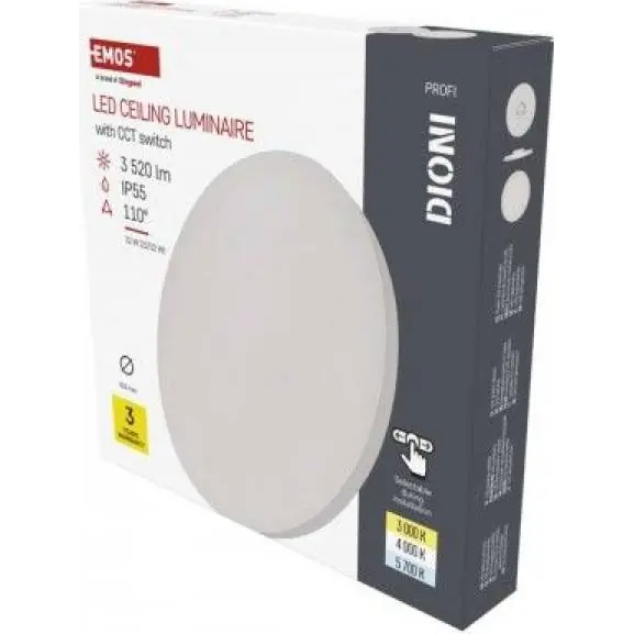ZM7152 LED přisazené svítidlo DIONI kruhové, bílé, 32W, se změnou CCT EMOS Vrácení Zdarma
