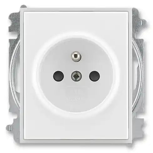 Novinka Zásuvka jednonásobná s clonkami ABB Time Element 6619E-A06357 01 bílá/ledová bílá