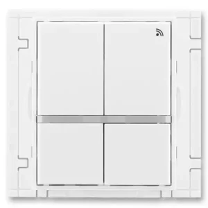 Zlevněný Vysílač RF signálu čtyřtlačítkový nástěnný 868 MHz ABB Time Element 3299E-A11908 01 bílá/ledová bílá