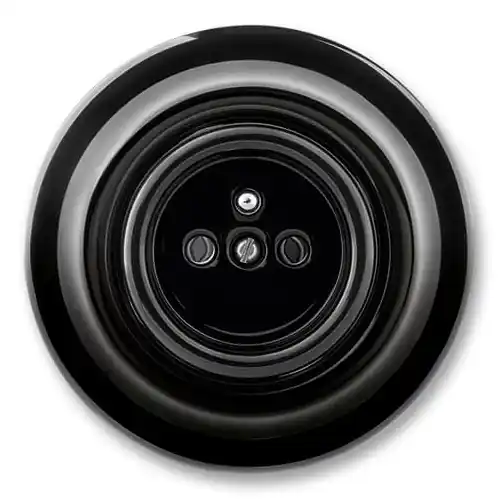 ABB DECENTO 6619K-C06357 N ZÁSUVKA JEDNONÁSOBNÁ S OCHRANNÝM KOLÍKEM S CLONKAMI ČERNÁ/ČERNÁ (PORCELÁN) Víkendová Akce