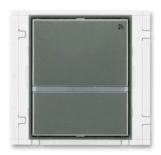 Vysílač RF signálu dvojtlačítkový nástěnný 868 MHz ABB Time 3299E-A21908 34 antracitová Víkendová Akce