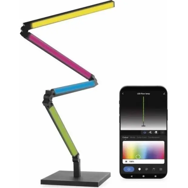 ZCW34BR GoSmart LED stojací lampa, černá, 175 cm, teplá bílá / RGB, WiFi EMOS Doprava Zdarma