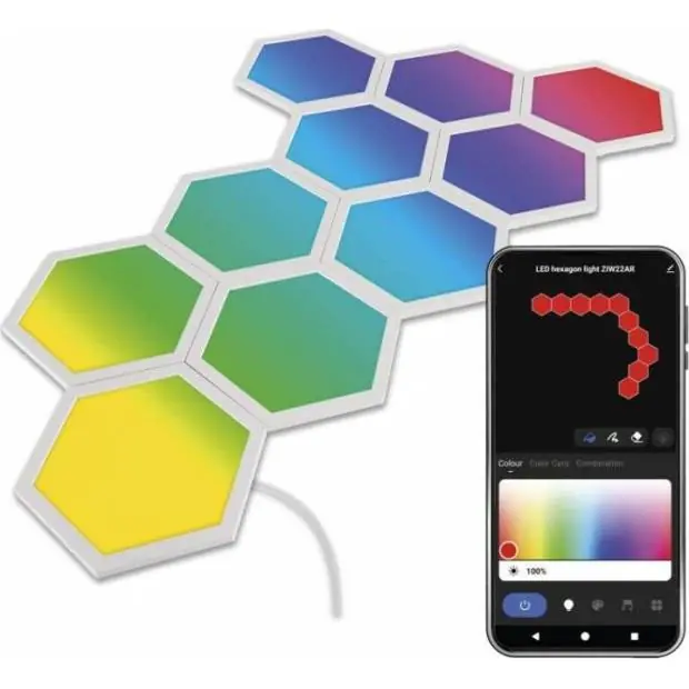 ZIW22AR GoSmart LED svítidlo Hexagon, 10 dílů, 19 W, RGB, stmívatelné, WiFi EMOS Originální
