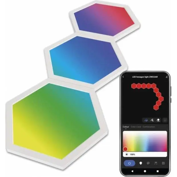 ZIW223R GoSmart LED svítidlo Hexagon, 3 díly, 5,4 W, RGB, stmívatelné, WiFi EMOS Autentický