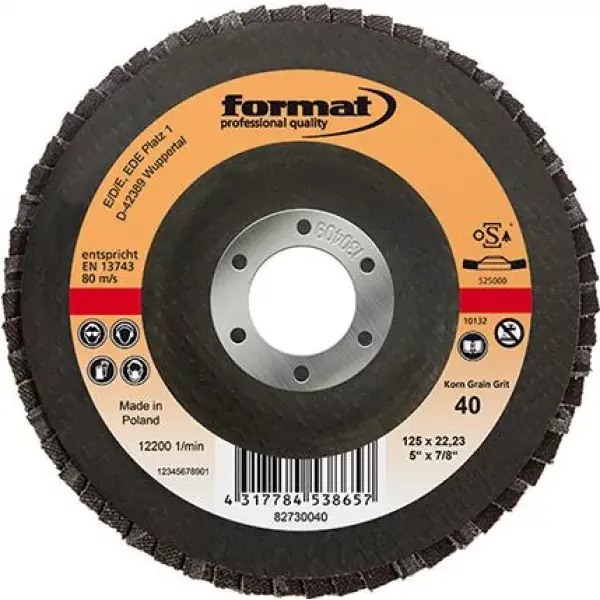 Sleva Kotouč lamelový 125mm K40 ocel/inox FORMAT
