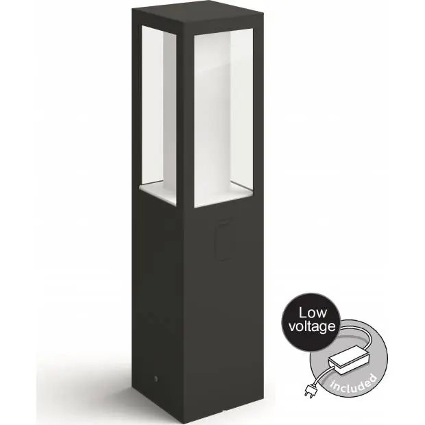 17454/30/P7 Massive Hue led white and color ambiance venkovní sloupkové svítidlo philips impress černé 40cm 2200k-6500k rgb s adaptérem Nejlepší Cena
