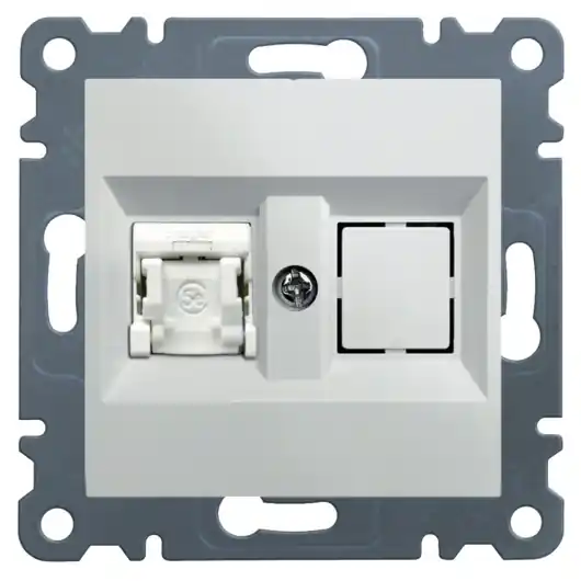 Akční Cena Datová zásuvka Hager Lumina 1x RJ cat.6 UTP, WL2150, IP20, bílá lesk