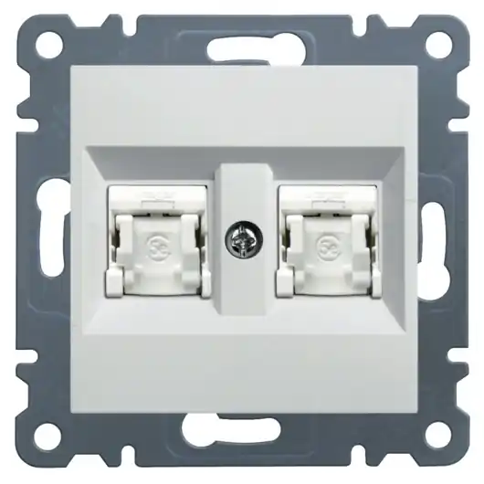 Autentický Datová zásuvka Hager Lumina 2x RJ cat.6 UTP, WL2160, IP20, bílá lesk