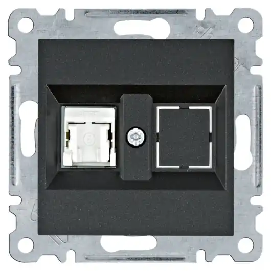 Zlevněný Datová zásuvka Hager Lumina 1x RJ cat.6 UTP, WL2153, IP20, černá mat