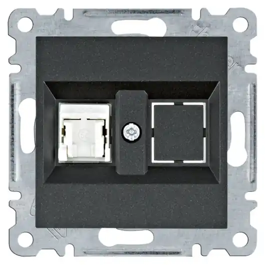 Levný Datová zásuvka Hager Lumina 1x RJ cat.5e UTP, WL2113, IP20, černá mat