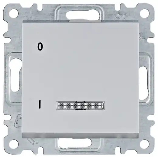 Spínač jednopólový Hager Lumina řazení 1 s podsvětlením 16A/250V WL0612 stříbrná mat Sezónní Sleva