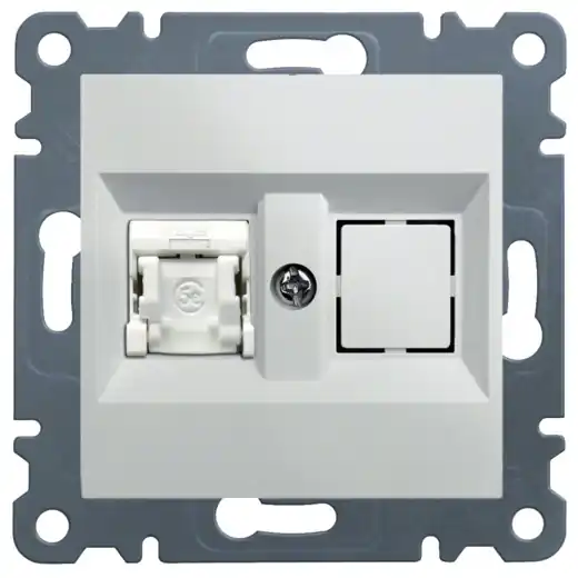 Datová zásuvka Hager Lumina 1x RJ cat.6 FTP, WL2170, IP20, bílá lesk Must-Have