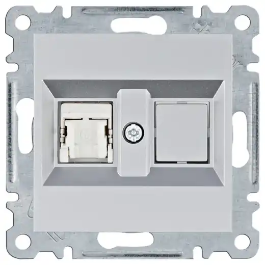 Značkový Datová zásuvka Hager Lumina 1x RJ cat.6 FTP, WL2172, IP20, stříbrná mat