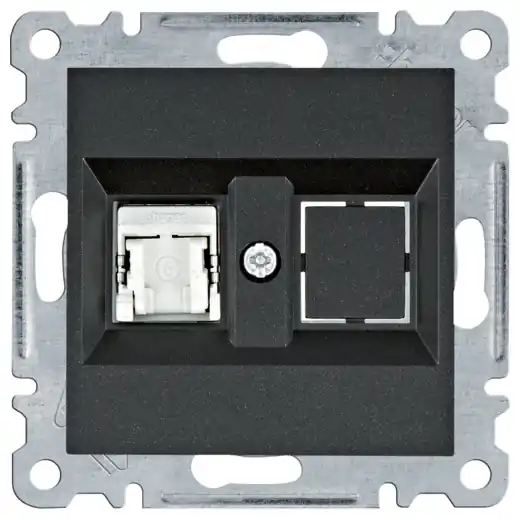 Aktuální Datová zásuvka Hager Lumina 1x RJ cat.6 FTP, WL2173, IP20, černá mat