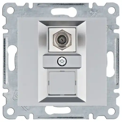 Autentický Zásuvka Hager Lumina WL3252 1x F-konektor, stříbrná mat