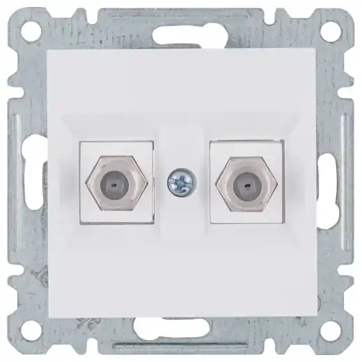 Zásuvka Hager Lumina WL3260 2x F-konektor, bílá lesk Rychlé Dodání