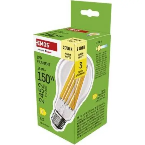 ZF5D82 LED žárovka Filament A70 / E27 / 18 W (150 W) / 2452 lm / teplá bílá EMOS Akční Nabídka