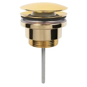 Objednat Nyní Umyvadlová výpust 5/4“, click-clack, velká zátka, 5-65mm, zlato