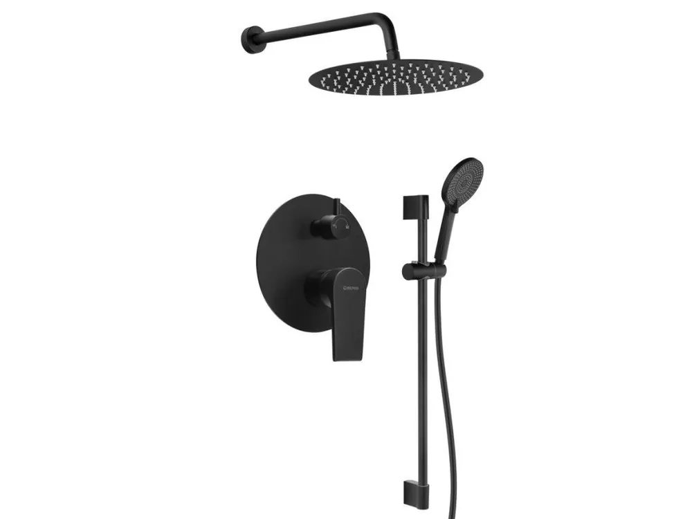 KAI podomítkový sprchový set s pákovou baterií, otočný přepínač, 2 výstupy, černá mat Originální