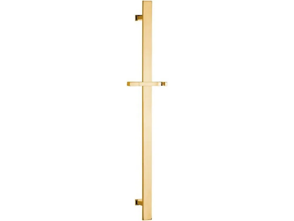 Sleva Sprchová tyč, posuvný držák, hranatá, 700mm, zlato