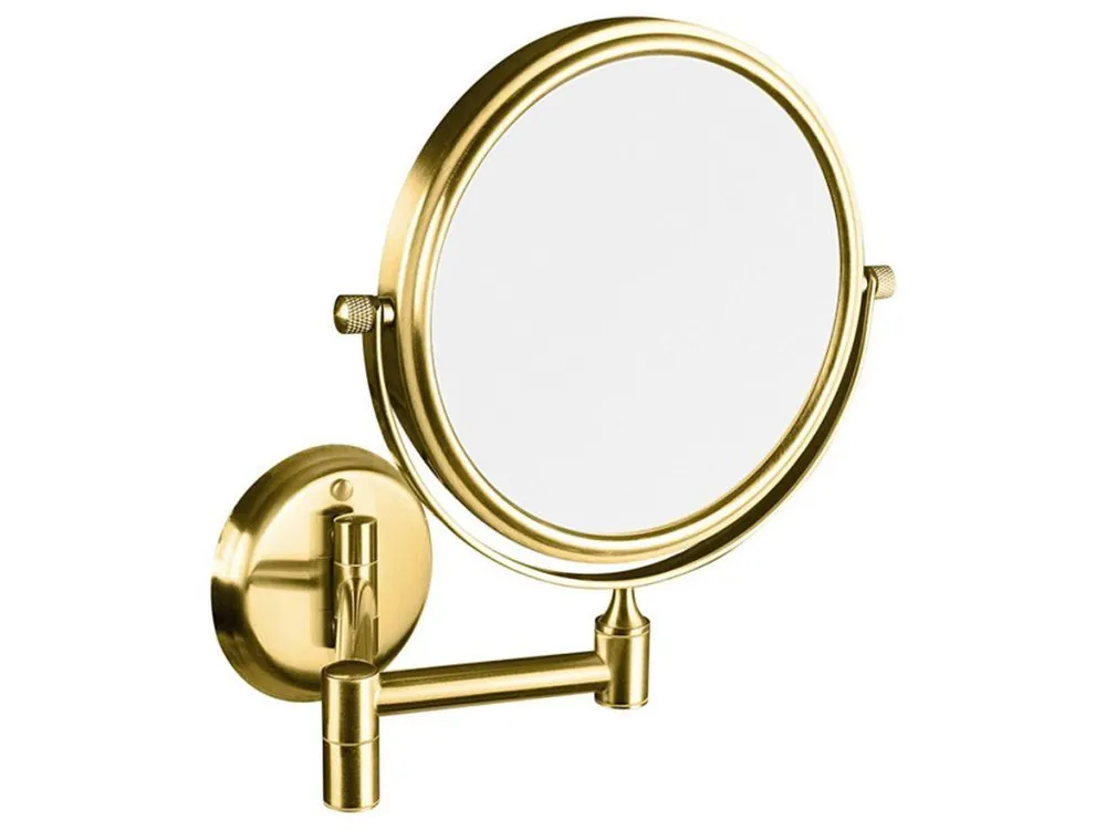 Výprodej Kosmetické zrcátko závěsné, Ø 140mm, oboustranné, zlato