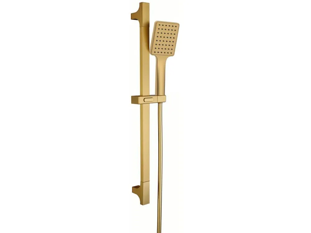 Sprchová souprava hranatá, posuvný držák 680mm, zlato mat Originální