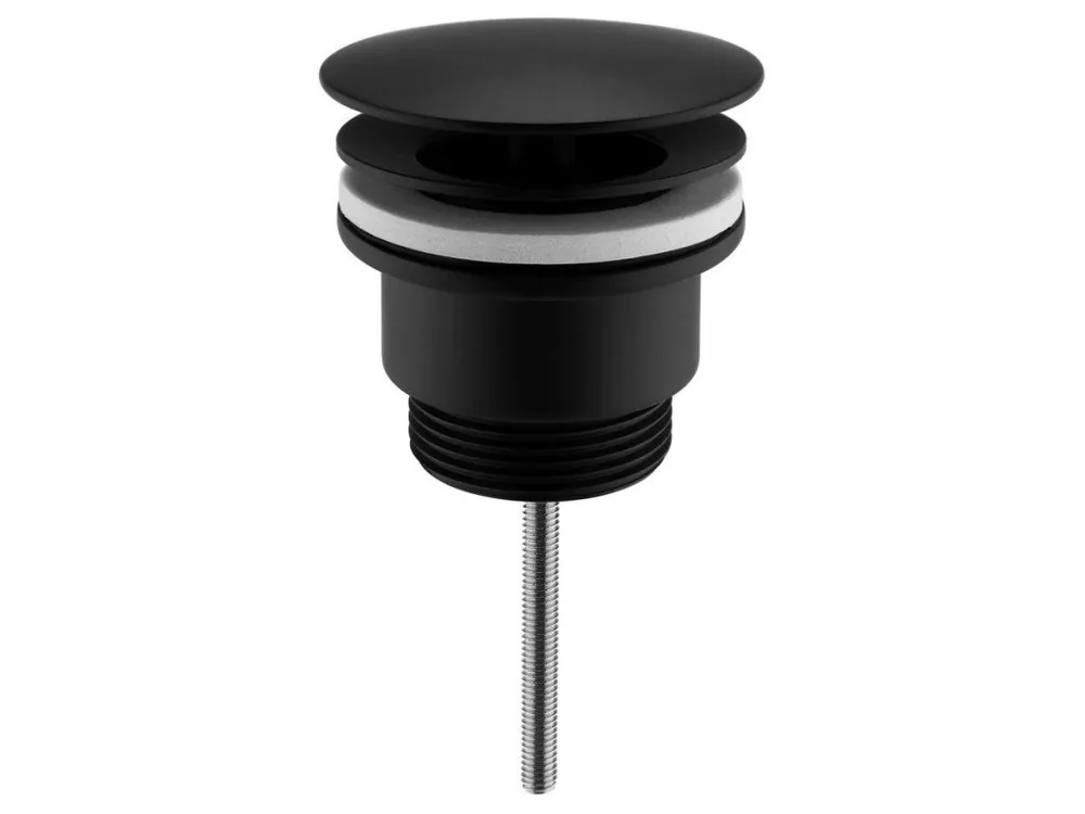 Vrácení Zdarma Umyvadlová výpust 5/4“, neuzavíratelná, velká zátka, 5-65mm, černá mat