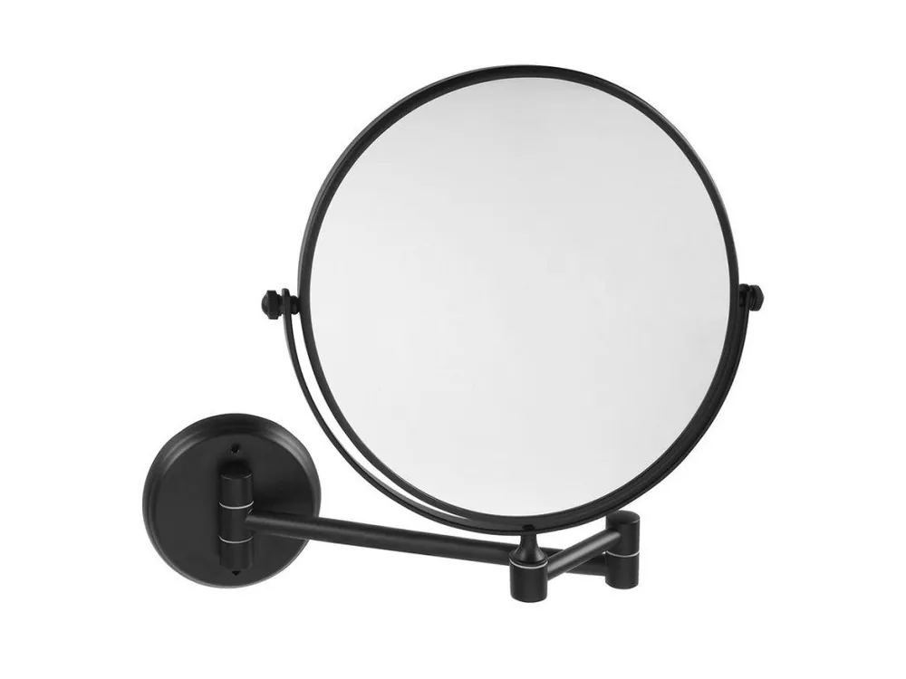 Tovární Cena X-ROUND BLACK E kosmetické zrcátko závěsné, Ø 200mm, oboustranné, černá mat