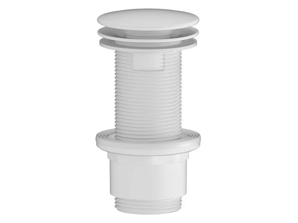 Umyvadlová výpust 5/4“, neuzavíratelná, velká zátka, 10-80mm, ABS/bílá Must-Have